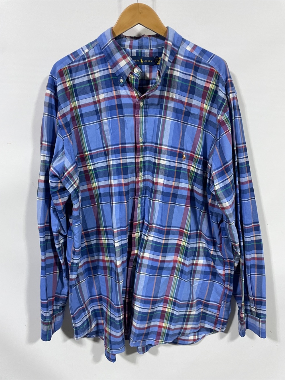Ralph Lauren Blue Multi-Plaid Button-Down Shirt